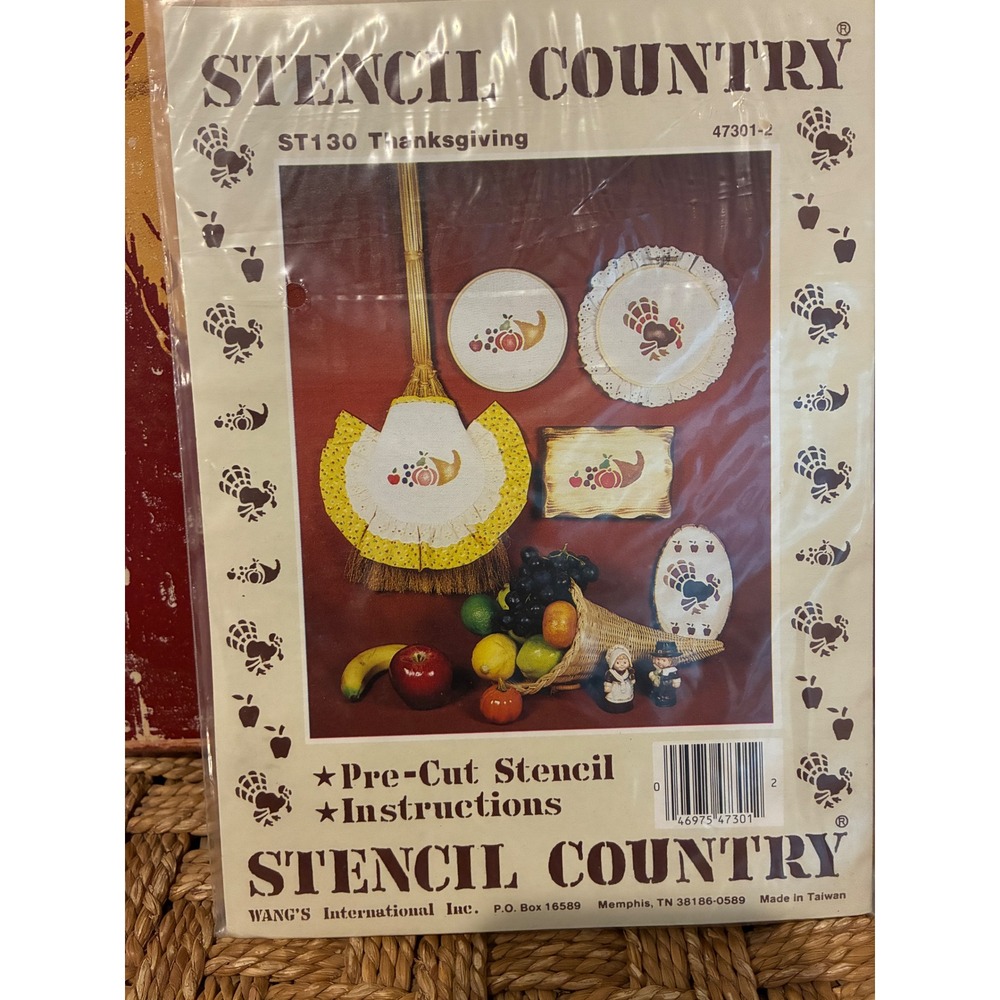 Vintage Stencil Country ST130 Thanksgiving Turkey Cornucopia Pre-Cut Stencil